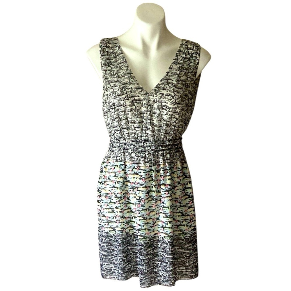 M.S.S.P Women’s White Sleeveless Nautical Fit & Flare Mini Dress Size Medium